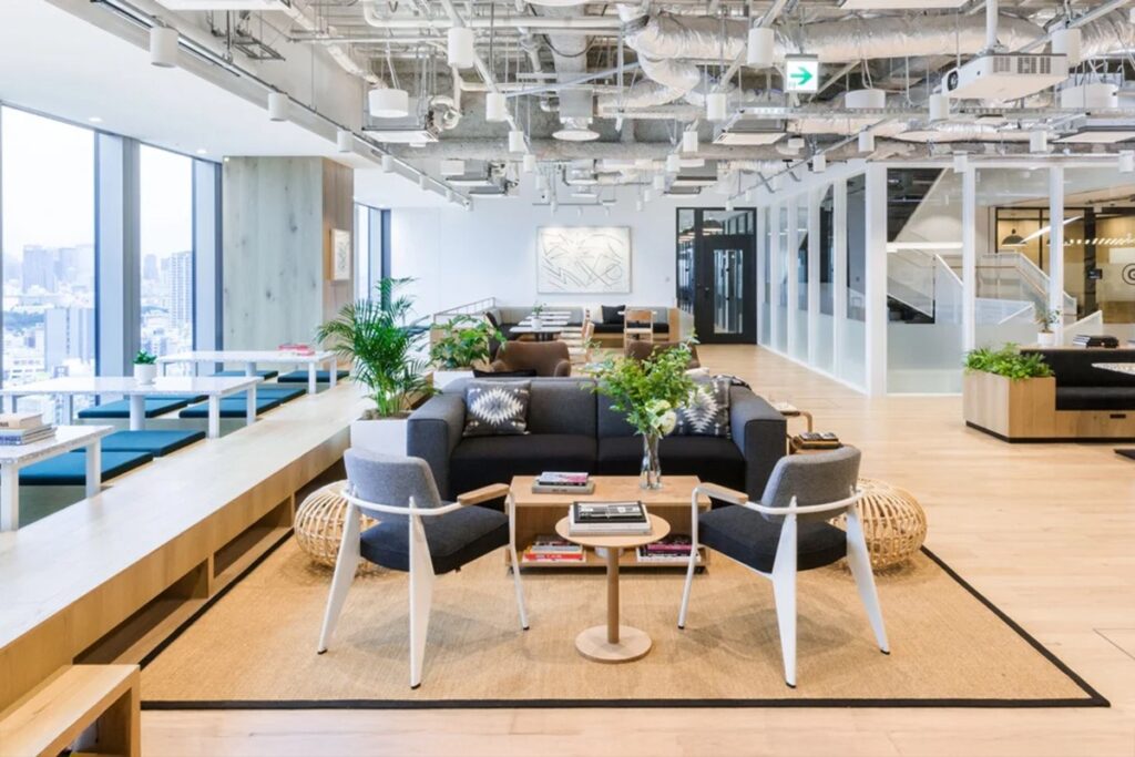 WeWork's premium coworking office with meeting rooms and workspace in Tokyo