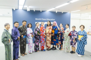 TCJ students wearing a yukata
