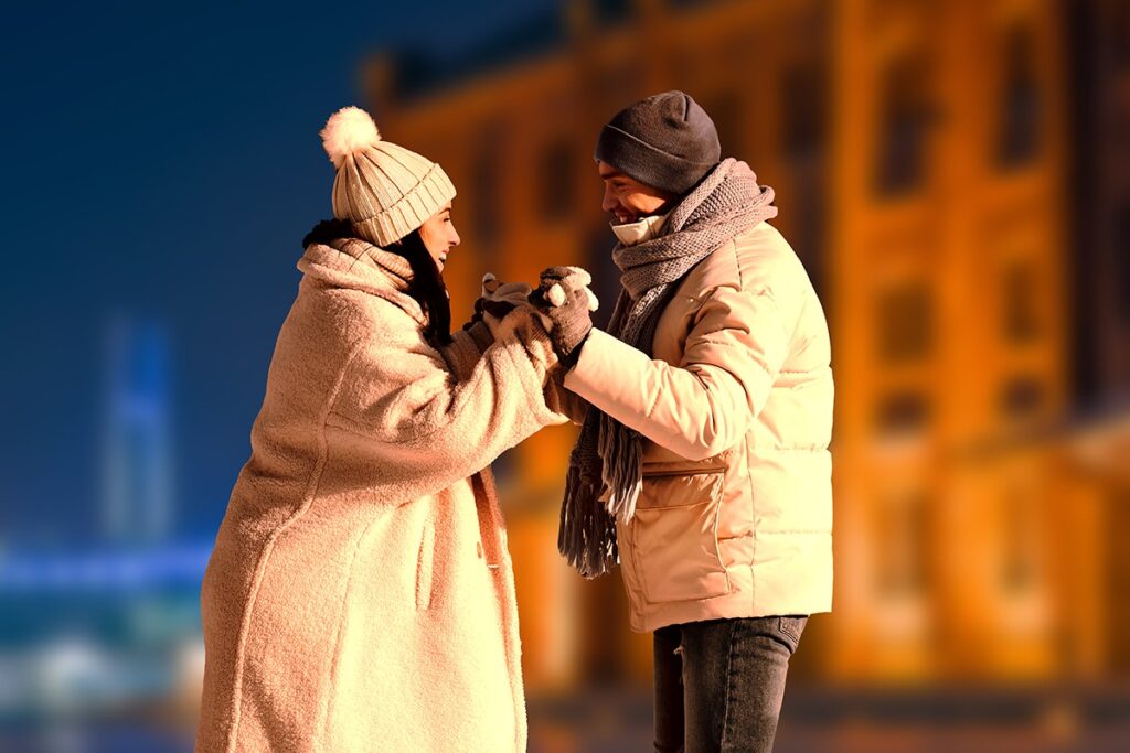 Romantic Ice Skating in Yokohama, Japan