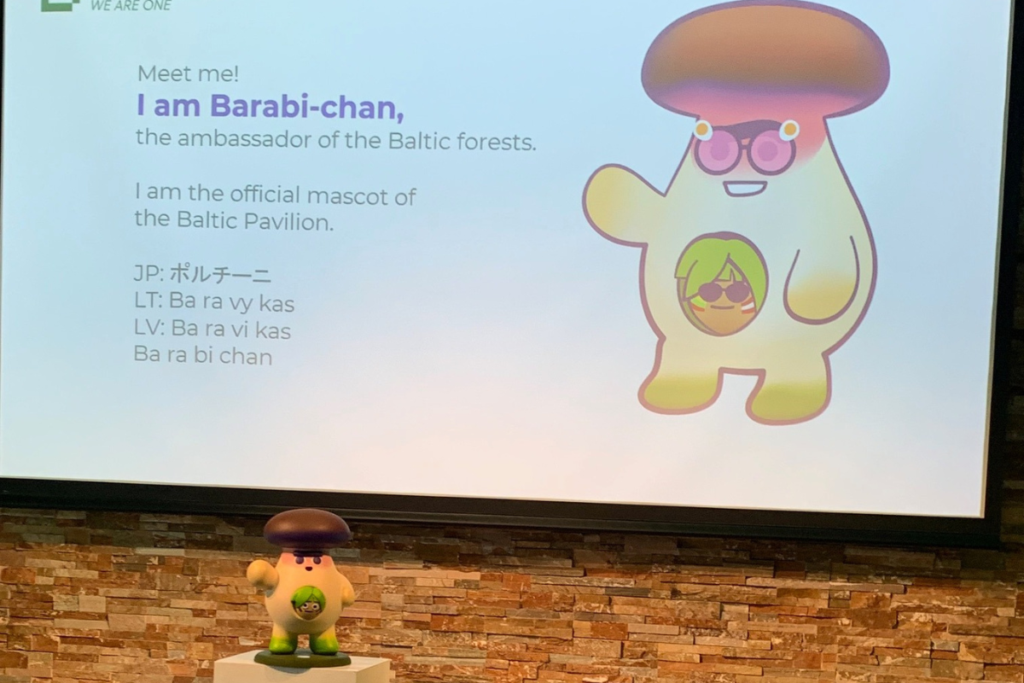 The two Baltic nations unveiled their mascot Barabi-chan.