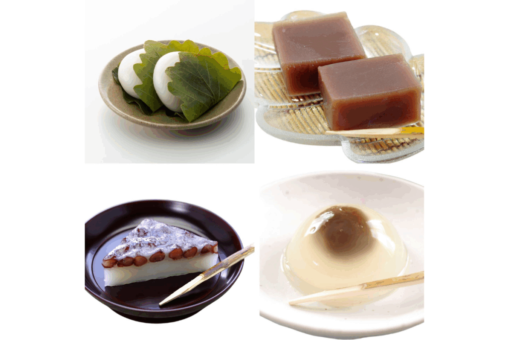 In early summer, starting with kashiwamochi (oak leaf rice cakes) eaten in May