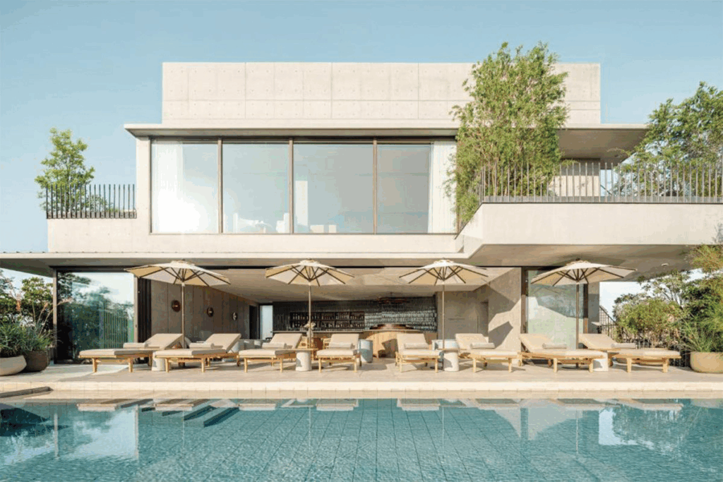Blending Japanese and Scandinavian aesthetics featuring a rooftop pool overlooking the greenery of Yoyogi Park