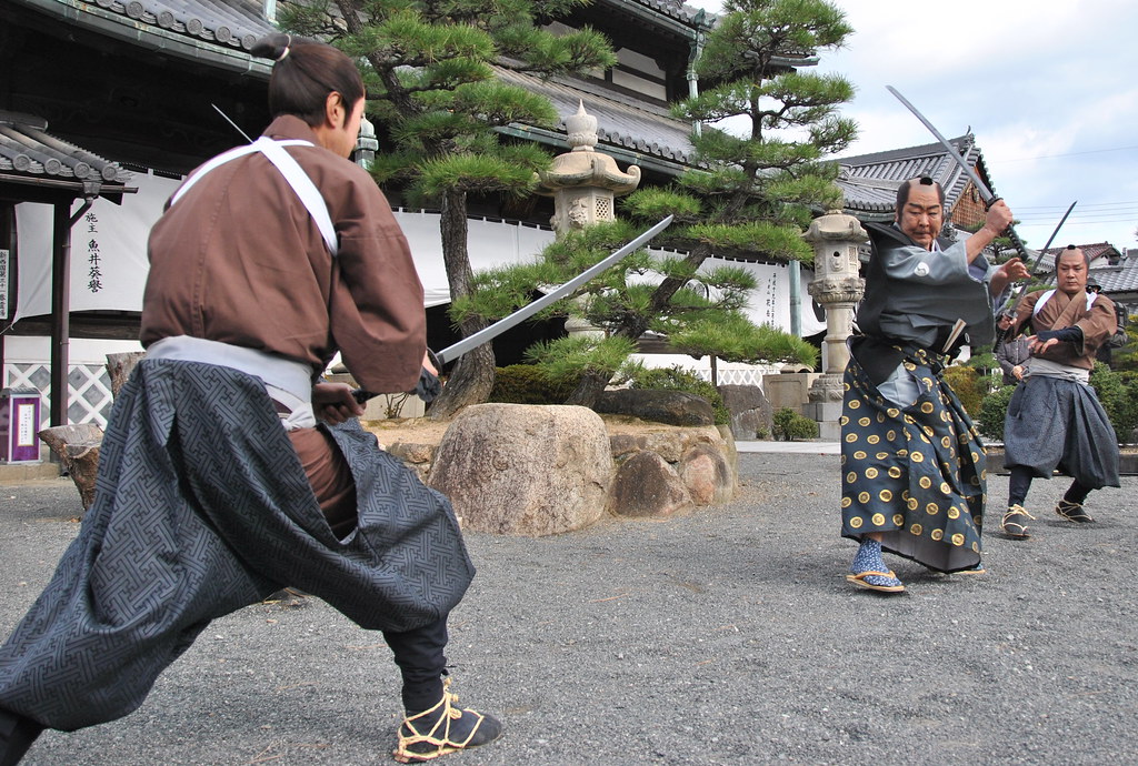 Intense Samurai battle reenactment