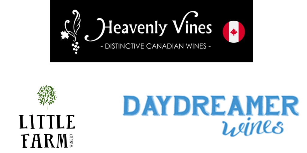 Heavenly Vines Distinctive Canadian Wines, Little Farm Winery, Daydreamer Wines Logos