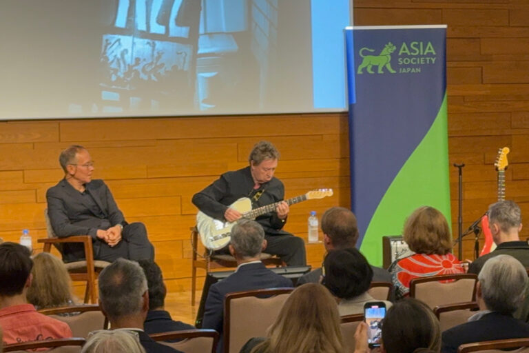 Police guitarist Andy Summers performs in Tokyo Japan