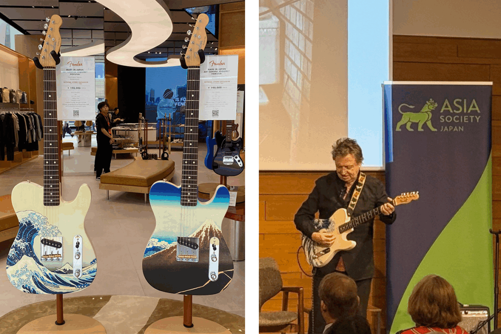 Police guitarist Andy Summers performs on special guitar in Tokyo Japan
