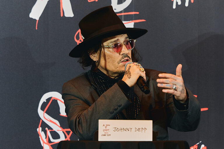 Johnny Depp Tokyo Press Conference about his artwork exhibition