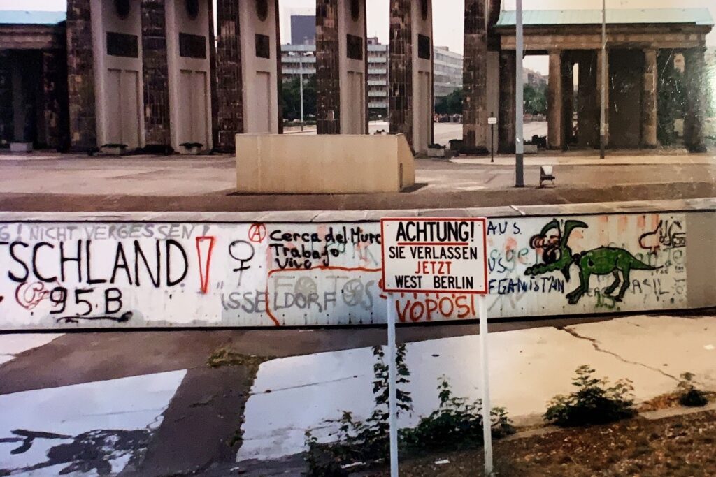 This 1986 Berlin Wall picture was taken before German reunification. Some 100 murals have since been added.