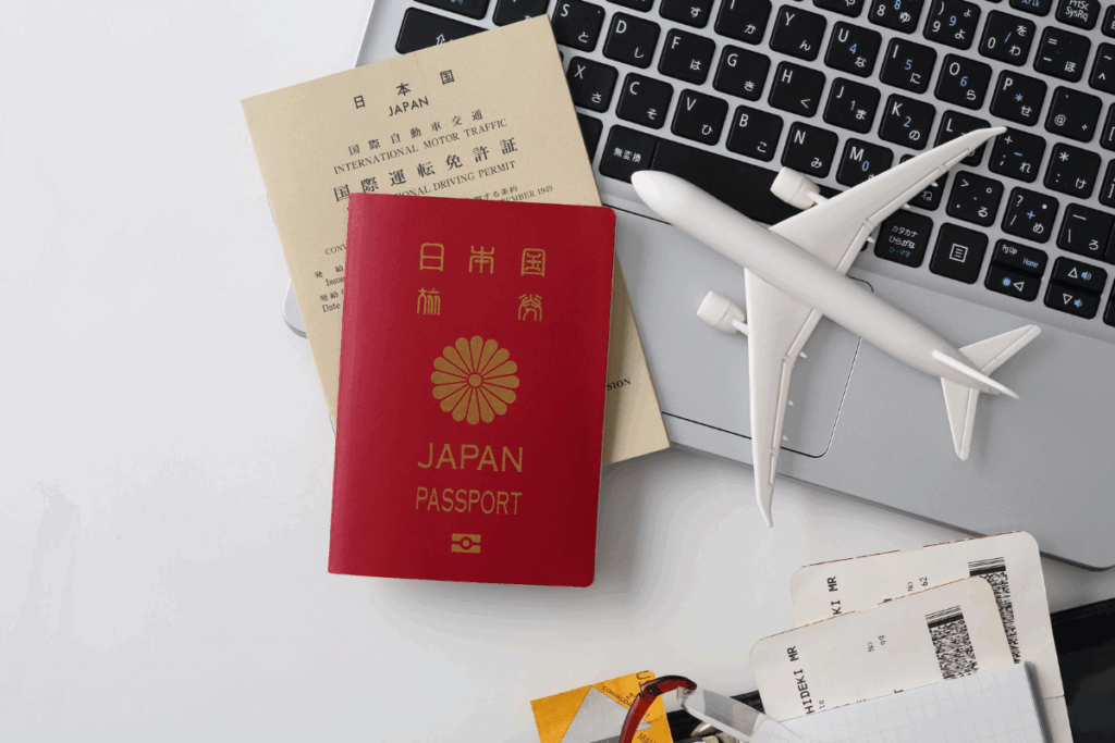 Japanese passport and travel documents symbolizing Japan’s ranking among top relocation destinations worldwide.