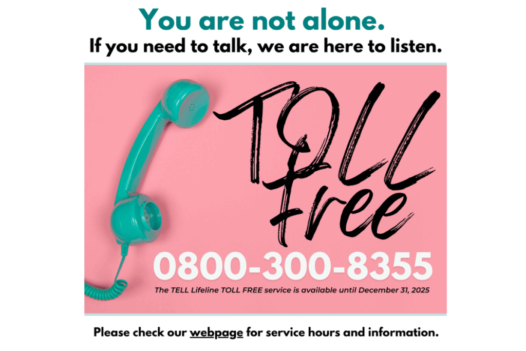 The TELL Lifeline TOLL FREE service
