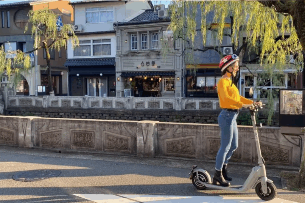 Scenes from Kinosaki Onsen in autumn showcasing its hot springs, cultural workshops, outdoor adventures, and tranquil scenery.