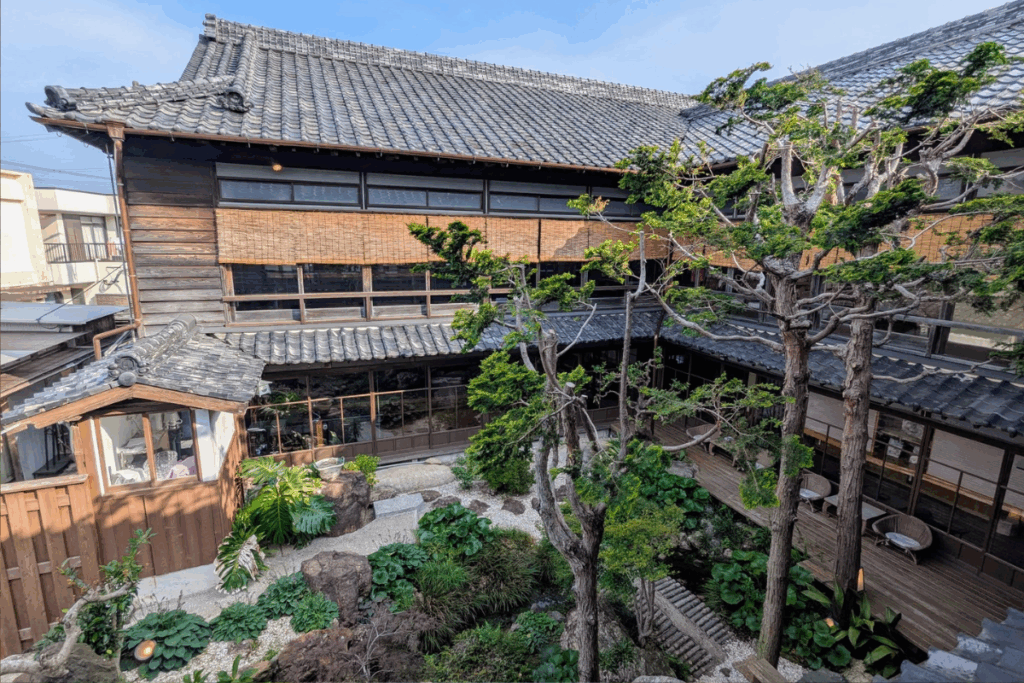 Scenes highlighting the peaceful atmosphere, traditional design and comfortable, guest-focused experience at Kakujoro Ryokan in Aichi Prefecture.