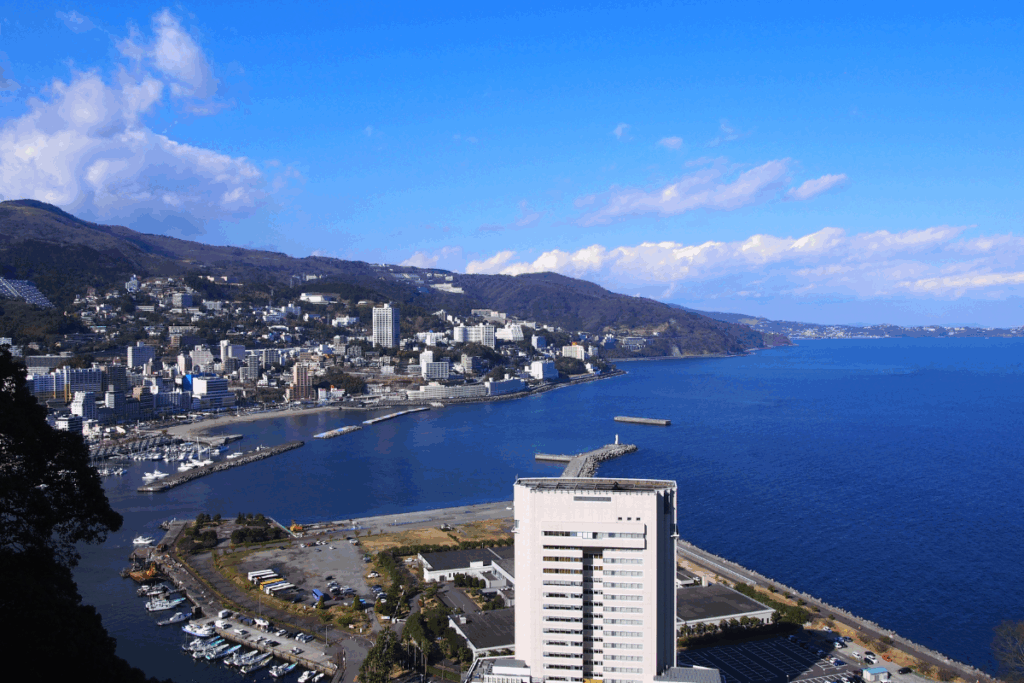Atami cityscape by the Ocean