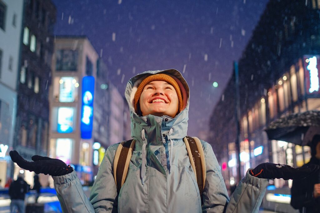 Woman managing Christmas stress