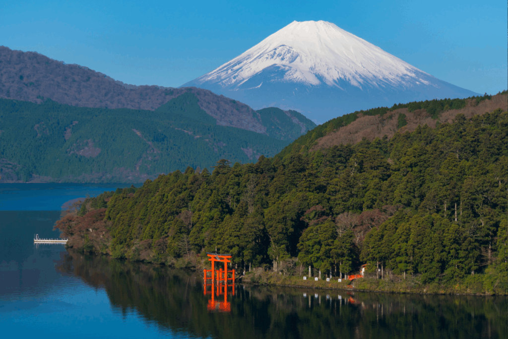 Hakone showcases gorgeous views of Mt. Fuji on clear days.