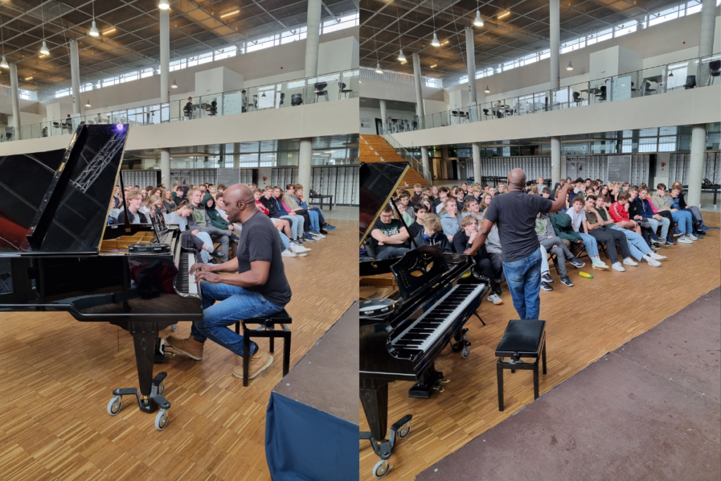 Gregory Boyd performs on piano