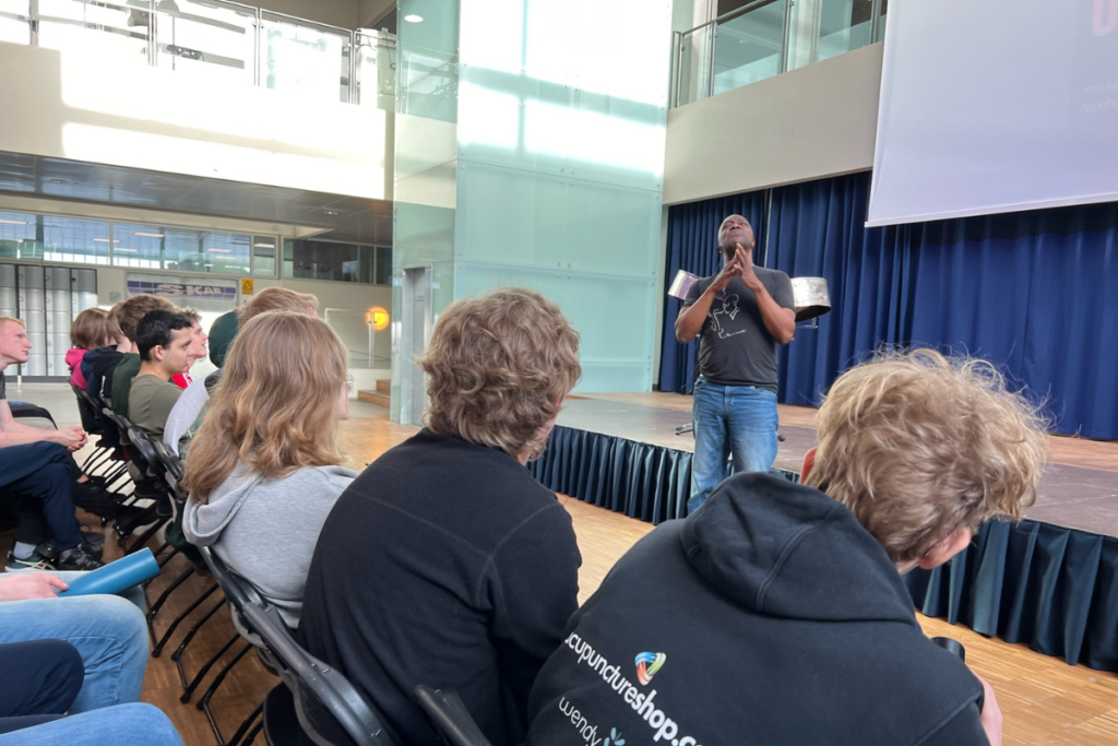 Students attending "Black in the USA" about overcoming adversity