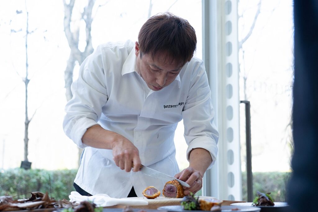 Ibaraki chef prepares dish using fresh duck