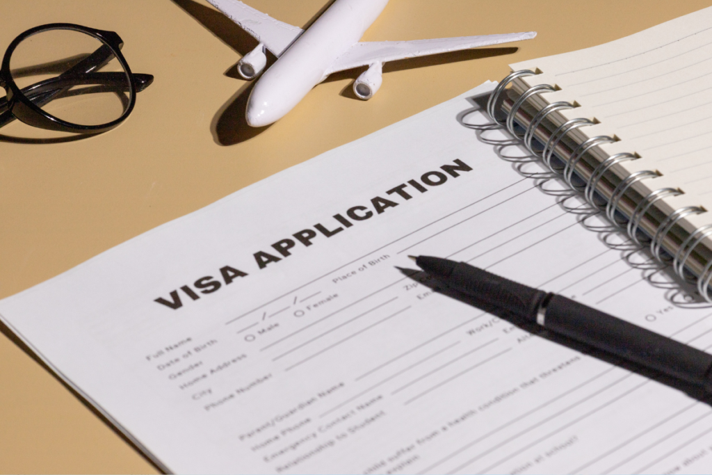 Visa application for travel