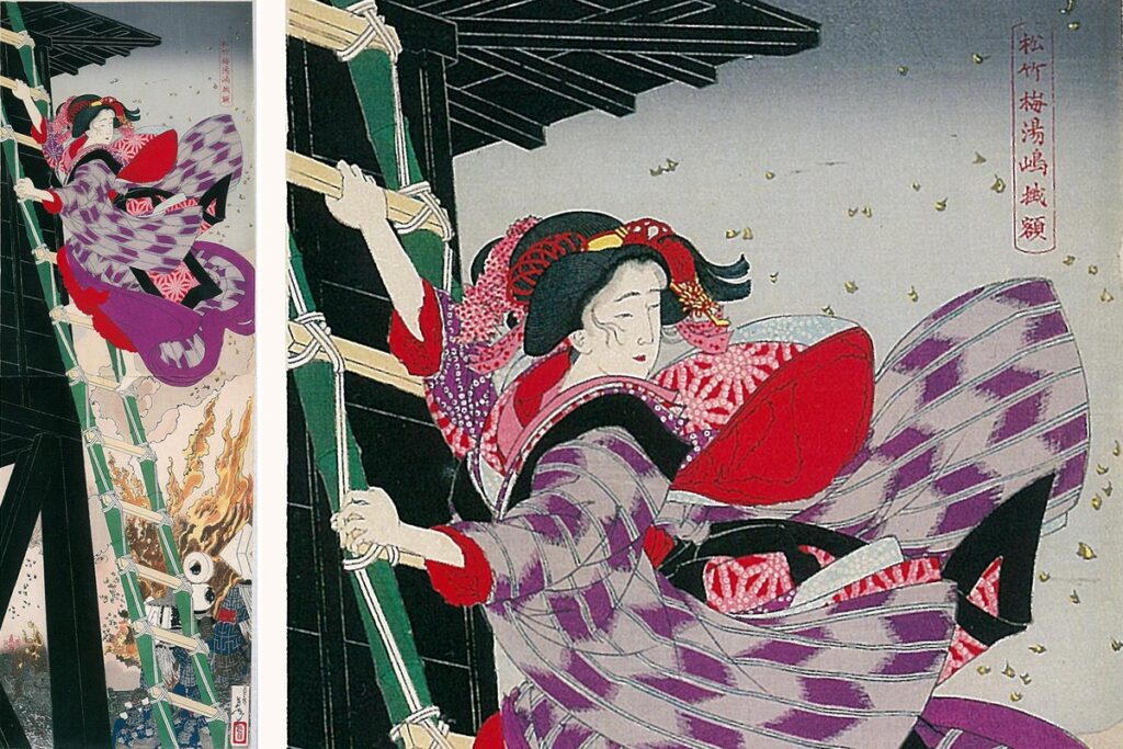 Tukiokayositosi Yaoya Oshichi woodblock print by Tsukioka Yoshitoshi (1839–1892)