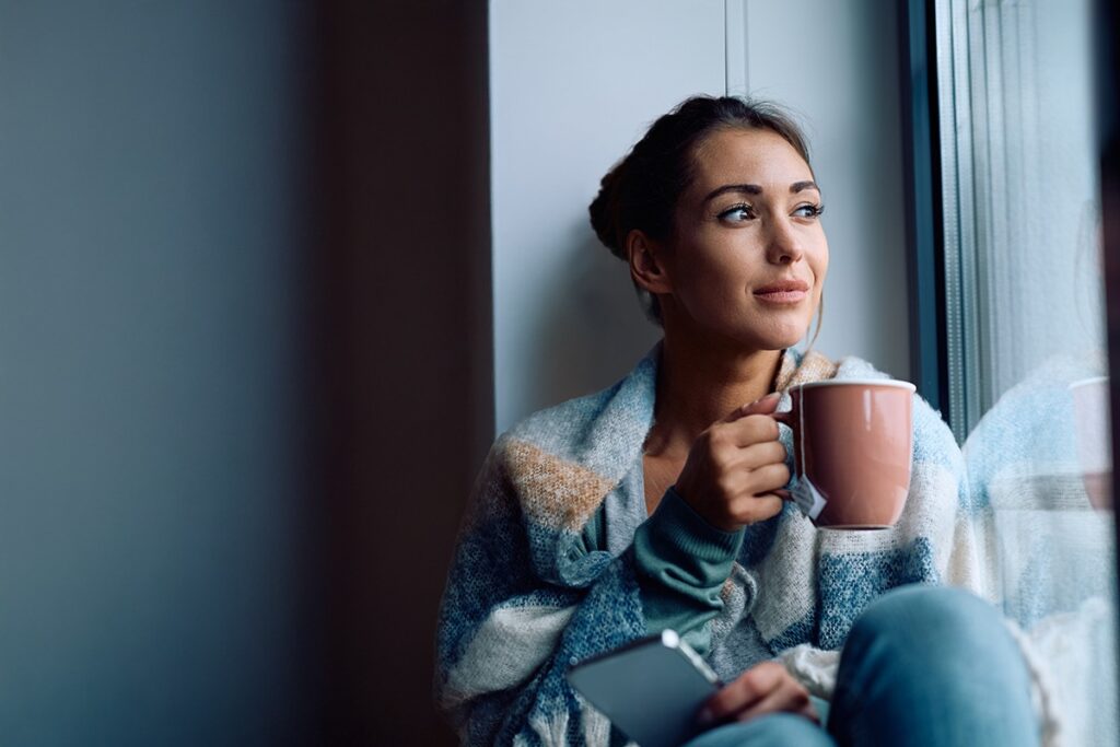 Alone time enjoying tea