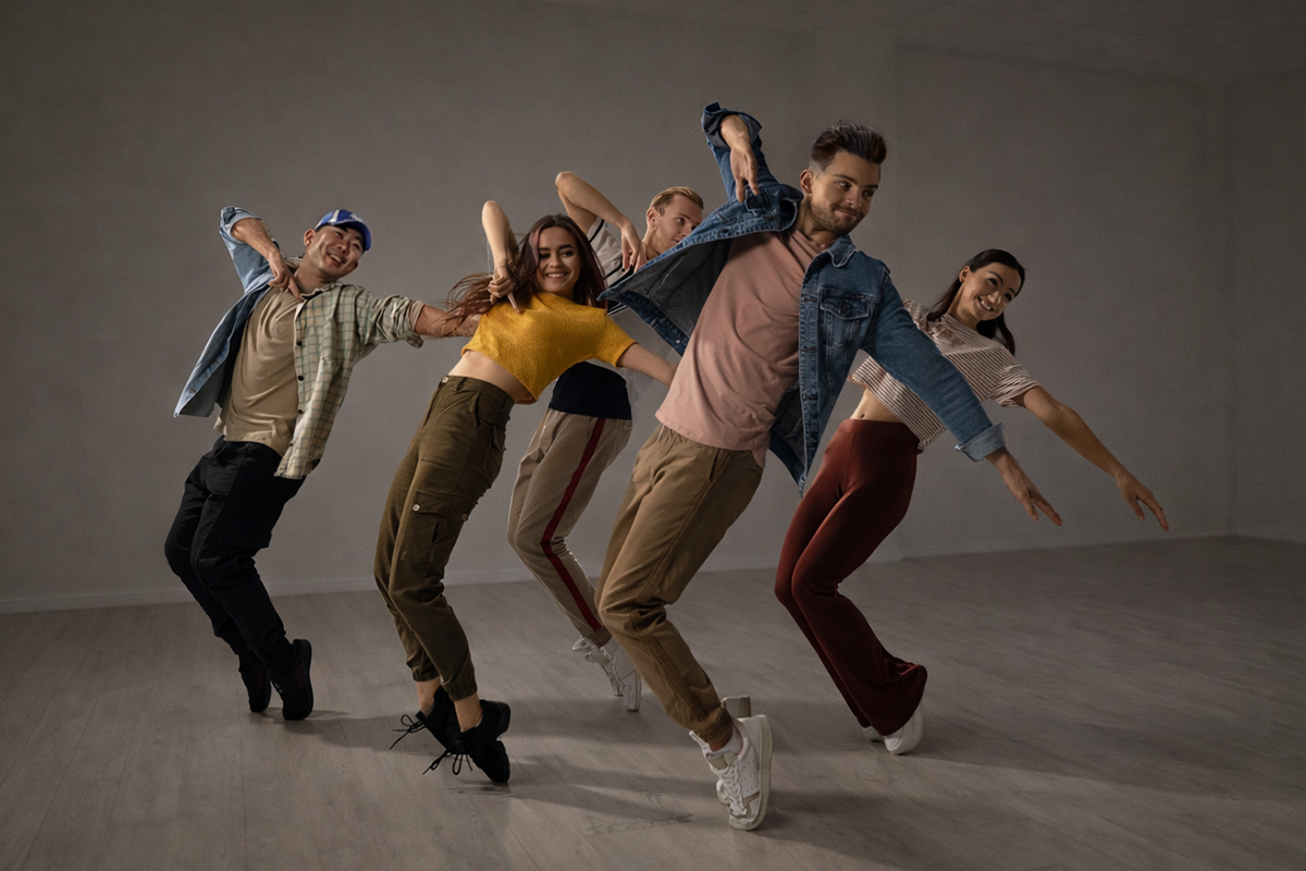 Dancers in dance class in Tokyo