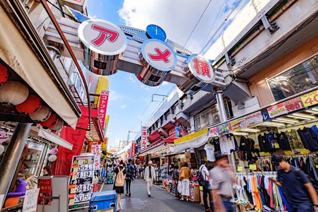 Ameyoko or Ameya Yokocho, a popular shopping street near Ueno Station's south exit