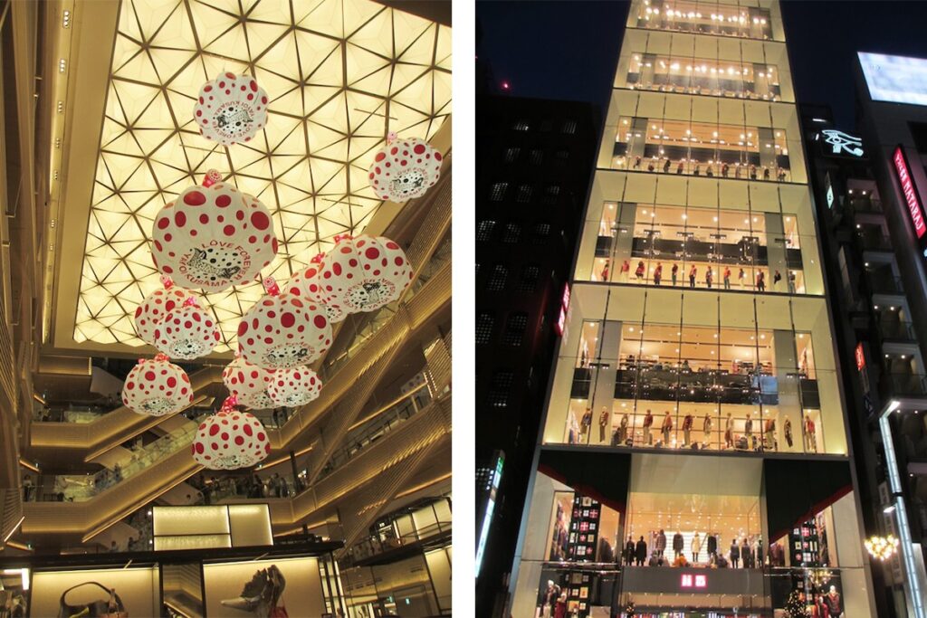 Ginza Six interior and Uniqlo Ginza Store