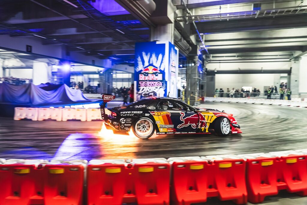 Mad Mike performed drifting a car at the Red Bull Tokyo Drift in Japan on March 21.