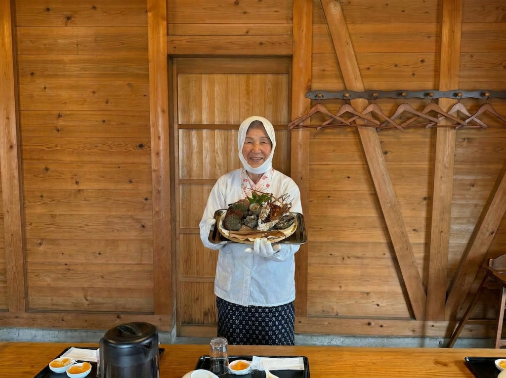 Ama divers resting in a traditional Ama hut in Shima, Japan.