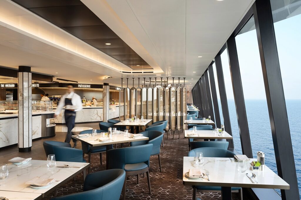 luxury dining inside the cruise ship