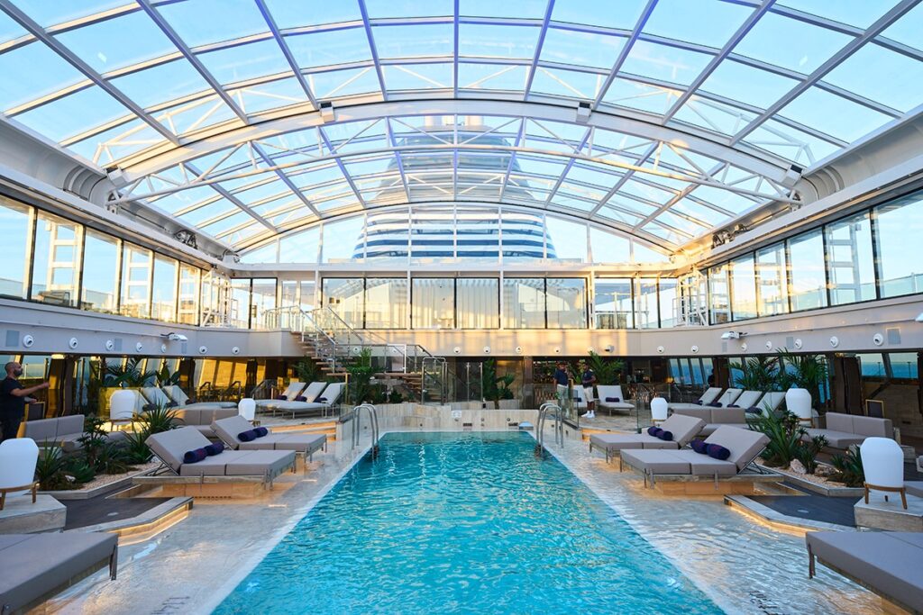 a pool inside a cruise ship