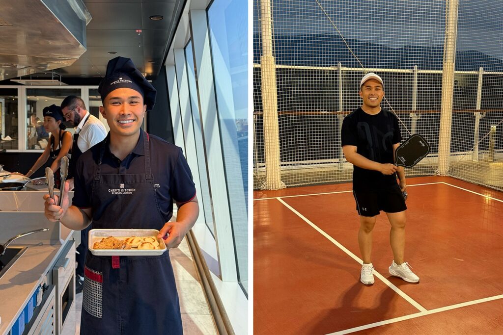 CEO Afra Rahman gives his review aboard Explora I Luxury Cruise, cooking and playing pickleball