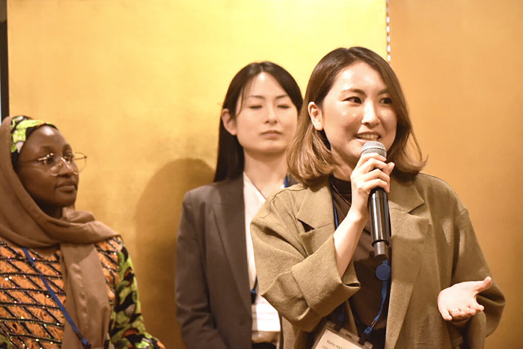 Hiro Miyaguchi speaks at The Foreign Correspondents' Club of Japan representing College Women's Association of Japan (CWAJ)