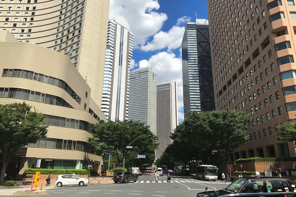 Western Shinjuku buildings and hotels in Tokyo