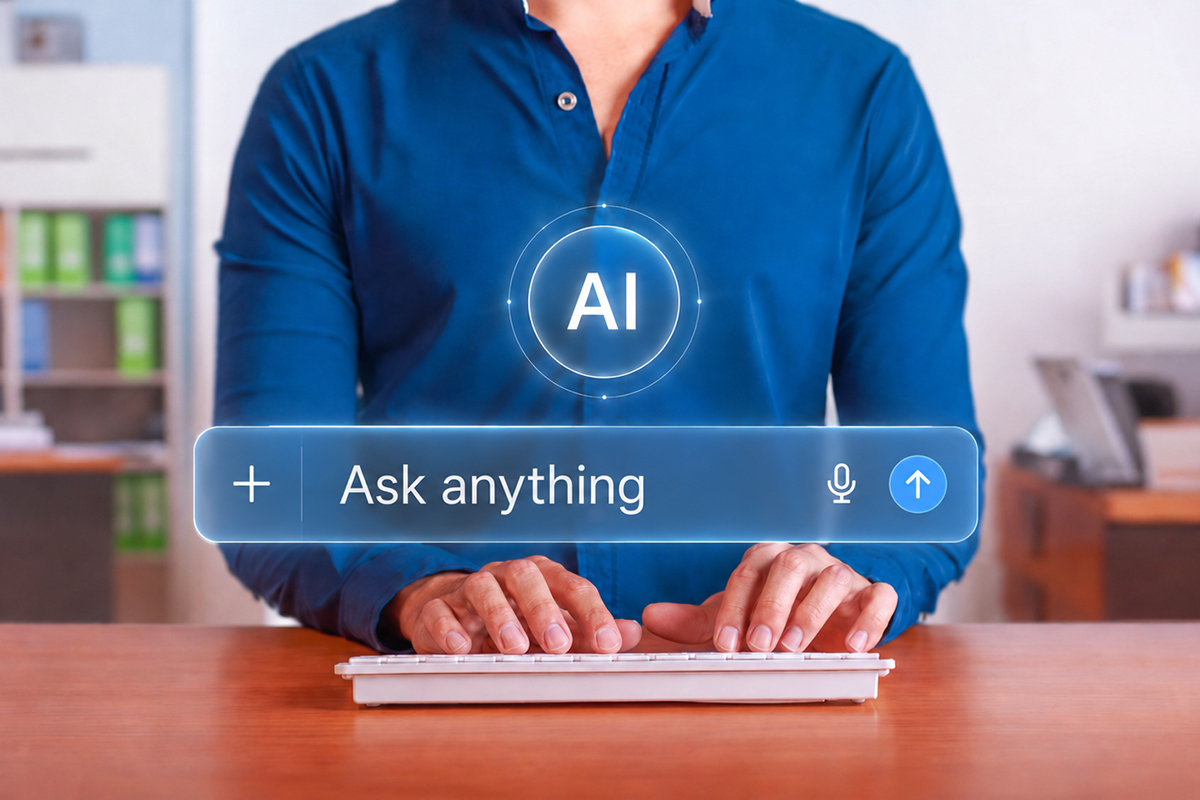 Ask anything AI search Bar and AI citations