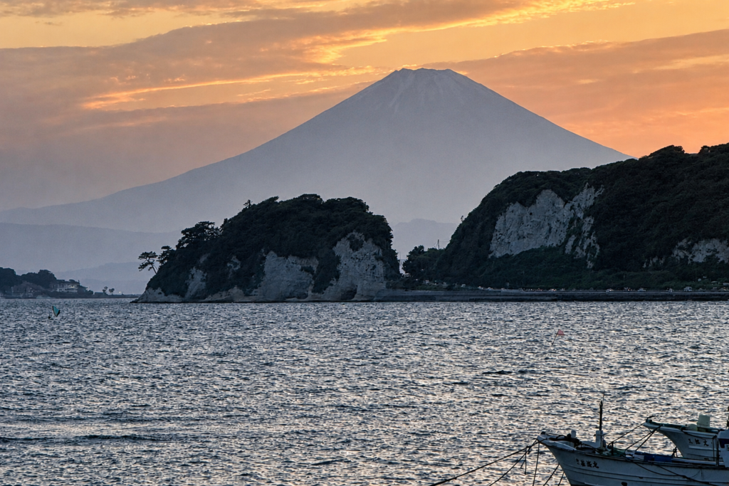 A view of cliffs from the water in Japan