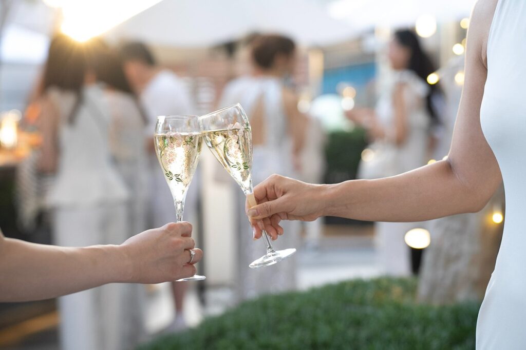 Cheers with free-flow Perrier Jouët Champagne