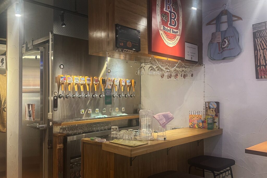 Baird Beer Taproom bar and beer on tap