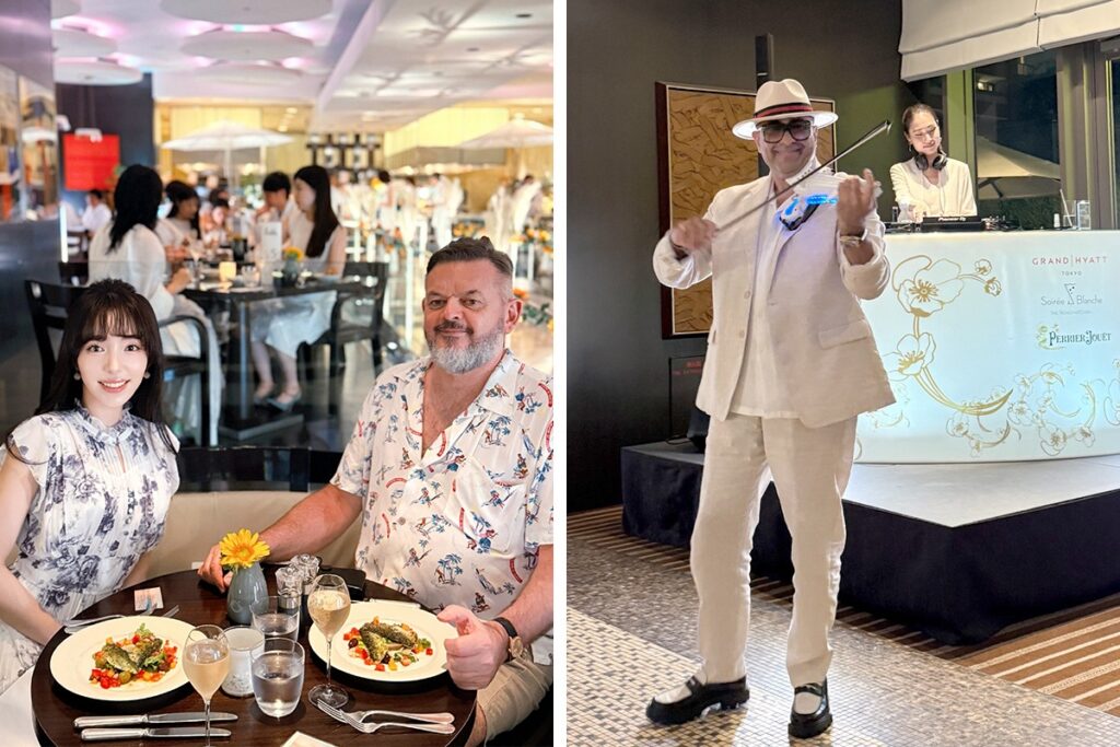 guests and live music at the Soirée Blanche event