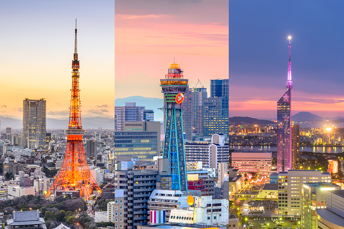 Tokyo, Osaka and Fukuoka city comparison for opening an office