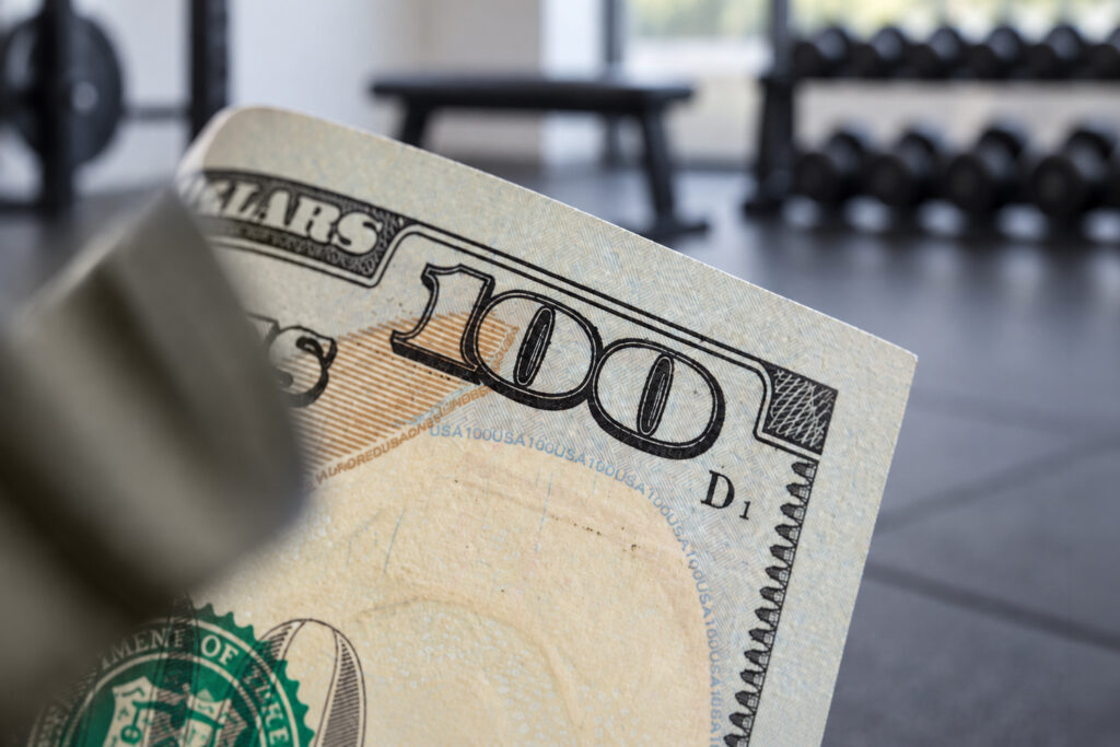 100 dollar bill image at gym
